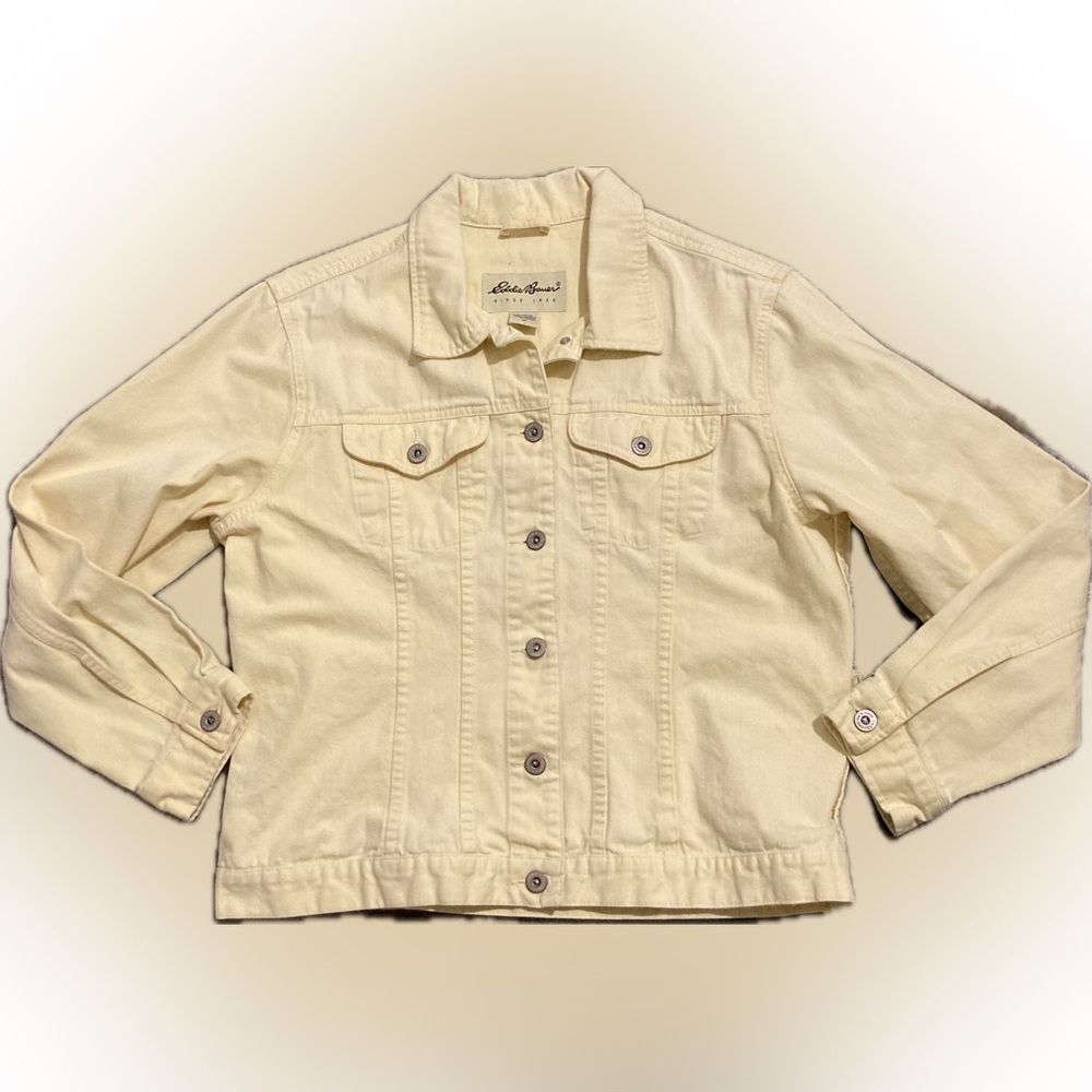 Eddie Bauer Pale Yellow Jean Jacket - Picture 8 of 9